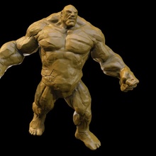 argila golem tampo mesa criatura monstro Forte ampla muscular 3d print model - Mito3D