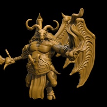 orcus tabletop demon big weapon wings evil muscle 3d print model - Mito3D