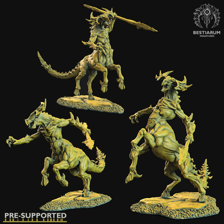 3x buitres demoníaco centauros opciones Tienda demonio oscuro fantasía figura monstruo caballo centauro enemigo mesa d animales Armani dragonogre 3D print model - Mito3D