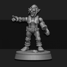 female junker artillery pointing tabletop goblin warhammer scifi wargame foundry sarks 3d print model - Mito3D