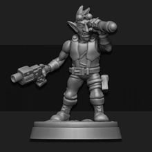 femmina drogatore artiglieria spotter tavolo goblin gioco guerra fonderia sarks 3d print model - Mito3D