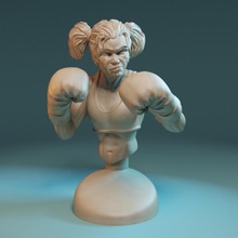 Boxer niña busto Tienda combatiente guerrero 3d print model - Mito3D