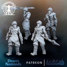 desert nomads tabletop modular rpg spear warrior miniature dagger dnd pathfinder nomad wasteland presupported darksun athas 3d print model - Mito3D