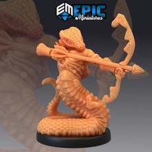 yılan koruma eğilmek ok halkı okçu masaüstü fantezi Ortaçağa ait canavar rpg Warhammer düşman dnd yol bulucu npc yuan ti 3d print model - Mito3D