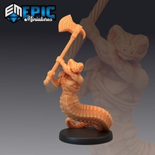 yılan koruma balta savaşçı halkı asker masaüstü fantezi Ortaçağa ait canavar Warhammer düşman dnd yol bulucu npc yuan ti 3d print model - Mito3D