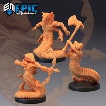 yılanlar koruma Ayarlamak yılan halkı masaüstü okçu balta fantezi Ortaçağa ait canavar rpg Warhammer düşman dnd yol bulucu büyücü npc yuan ti sihirdar 3d print model - Mito3D