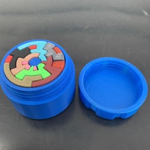 puzzle container 1 cylinder store 3d print fun game toy curve circle shapes prism hard layers pieces entertaining challenging 3d print model - Mito3D