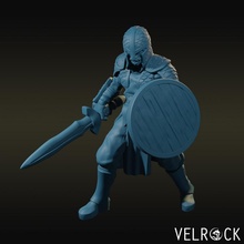 town guard sword shield tabletop fantasy fighter knight warrior dungeons dragons 3d print model - Mito3D