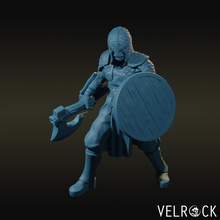 cittadina guardia ascia scudo tavolo fantasia combattente cavaliere guerriero dungeon draghi 3d print model - Mito3D