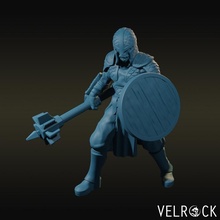 town guard mace shield tabletop fantasy knight warrior dungeons dragons figher 3d print model - Mito3D