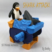 squalo attacco automi animali grande denti bianca pinguino 3d print model - Mito3D