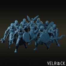 town guards pack tabletop archer axe fantasy fighter guard knight shield sword warrior bow mace dungeons dragons 3d print model - Mito3D