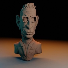 Jeff Goldblum karikatür büst Jurassic şekil vermek şöhret Jurassicpark ünlü jeffgoldblum 3d print model - Mito3D