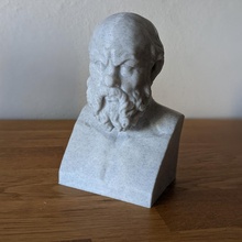 socrate buste imprimable sculpture solide base gravé père philosophie 3d print model - Mito3D