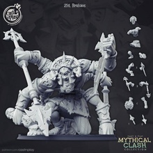 brakaos pre-supported tabletop awesome boss dungeons epic fantasy giant greek hands zeus weapons arms encounter 1000 theros 3d print model - Mito3D
