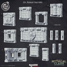 greek temple walls pre-supported tabletop dungeons modular tile floor dungeon tiles openlock theros 3d print model - Mito3D