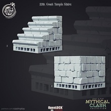 greek temple stairs supportless tabletop dungeons fantasy modular play tile map dungeon tiles d&d cast 3d print model - Mito3D