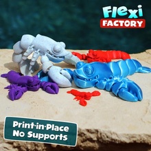 cute flexi print-in-place lobster tabletop print toy links daniel flexible poseable articulated link factory place crab shrimp crustacean crayfish linkage dan mudbug sopala 3d print model - Mito3D