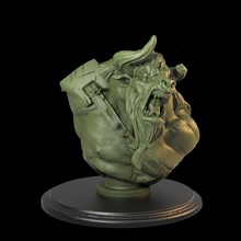 minotaur bust tabletop stl cow dragons dungeons fantasy man scale bull miniature sculpt painted sculpting dnd 3dpainting pre-supported 3d print model - Mito3D