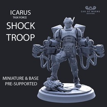 shock troop flamethower specialist tabletop gaming mini miniatures rpg science wargaming warhammer fiction pack aliens 40000 icarus canofworms jep 3d print model - Mito3D