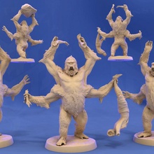 girallon attack pose 1 tabletop gaming monkey rpg gorilla angry ape d&d deadly 3e 5e attacking 4e 3d print model - Mito3D