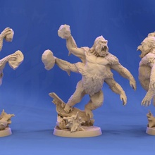 girallon attaque pose 2 table fantaisie jeu singe rpg gorille colère mortel 3e 5e attaquer 4e 3d print model - Mito3D