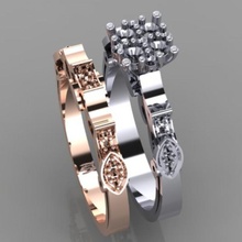 squillare oro 317 pendente Stampa design diamante gioiello argento zbrush bronzo anelli 3dprintable gioielli 3d print model - Mito3D