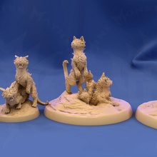 dino gattino tavolo animali gatto dinosauro famiglia pacco d felino homebrew cucciolo 3d print model - Mito3D
