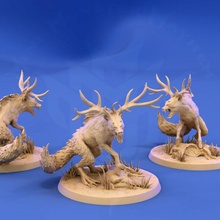 peryton wings tabletop bear creature fantasy gaming rpg wolf hybrid evil d&d homebrew antlers 3e 5e 4e 2e 3d print model - Mito3D