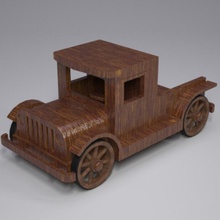 truck toy vintage 3d wood freedownload wooden 3d print model - Mito3D