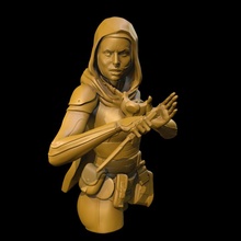 desert warrior tabletop bust detailed female knife large paint painter 80mm 3d print model - Mito3D