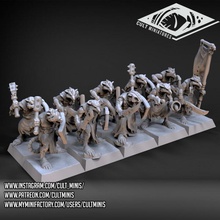 Rattenvolk Krieger Geschäft Drachen Dungeons modular Strategie Miniatur Tischplatte Waffen Sklaven Skaven Ratten Kultminis Regiment 3d print model - Mito3D
