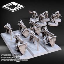 ratfolk gunslingers + musketeers tabletop dragons dungeons strategy miniature skaven gunslinger bestiary musketeer ratmen jezzail 3d print model - Mito3D