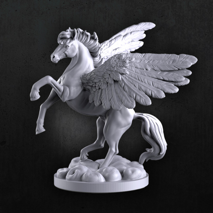 Pegaso mesa criatura fantasía figura monstruo mitología alas caballo dnd 3D print model - Mito3D