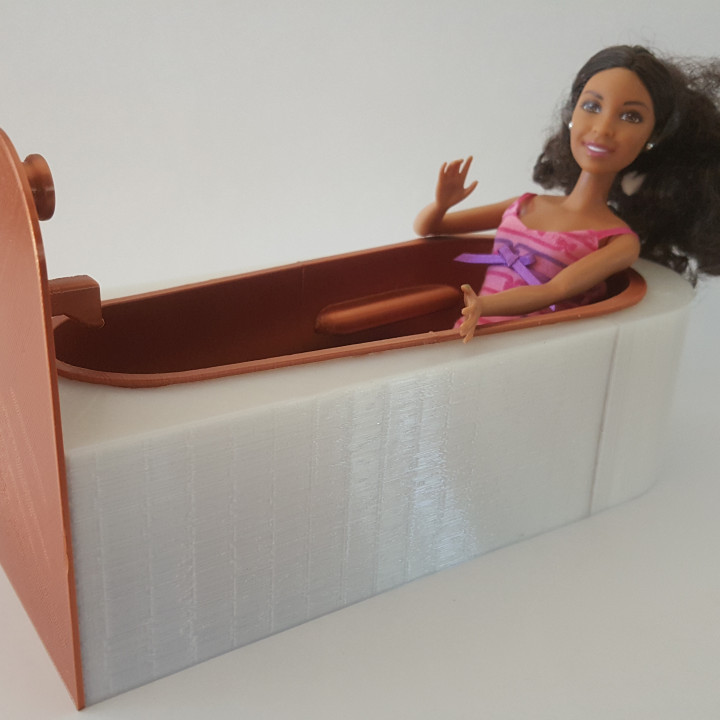 quinnes Barbie bañera muñeca conocido doll house 3D print model - Mito3D