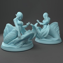 Tod Sirene Tischplatte Drachen Dungeons weiblich Fisch Monster Wasser Meerjungfrau 5e Monstergirl 3d print model - Mito3D