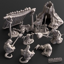 lézard marais camp table personnages créature dragons donjons fantaisie mini monstre rpg 28mm dnd 32mm l'homme 3d print model - Mito3D