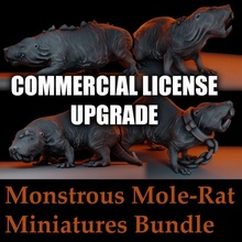 monstrous mole-rats commercial license upgrade 3d files store creature fantasy giant mini monster rpg warhammer miniature rat tabletop mutant d&d dnd mole molerat mole-rat 3d print model - Mito3D
