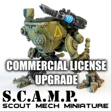 scamp scout mech commercial license upgrade 3d files 40k game kit robot vehicle warhammer miniature wargame walker 28mm 32mm wargamin 3d print model - Mito3D