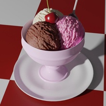 hielo crema helado frutas nueces comida sencillo 3d print model - Mito3D