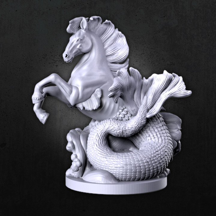 ippocampo cavalluccio marino negozio creatura fantasia figura mostro mitologia cavallo miniatura tavolo mito dnd 3D print model - Mito3D