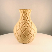diamante vaso modo impressão decoração vasos flores home decor vase mode slimprint textured diamond faceted geometric decoration 3d print model - Mito3D