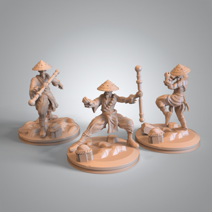 gambatar moine pre supported table kickstarter miniature minis asiatique dnd présupporté 3D print model - Mito3D