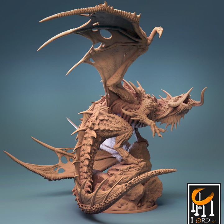 sombre dragon table noir maudit Dragon 3D print model - Mito3D