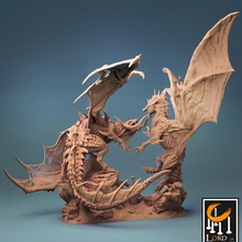 sombre dragon gris table noir argent 2dragons 3d print model - Mito3D