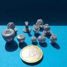 jars vases set scale 1 35 model vase miniature maquette diorama accessoire accessorie jare 3d print model - Mito3D