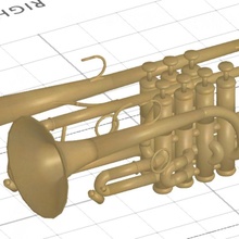 super clacson concorrenza concorso strumento musicale tromba selfcad print with musical instrument 3d print model - Mito3D