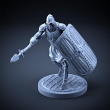 scheletro pesante fanteria lancia + piazza scudo attaccare posa gratuito armatura creatura fantasia mini rpg non morti miniatura gioco tavolo Dungeons and Dragons 3d print model - Mito3D