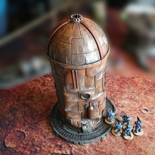 industrial tabletop terrain silo kit cover sci-fi storage table warhammer scifi factory warhammer40k wh40k cistern 40000 dicegame destroyed 3d print model - Mito3D