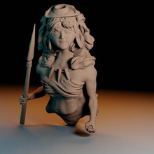 princess mononoke bust ghibli sculpt obj studioghibli fanart blender princessmononoke 3d print model - Mito3D